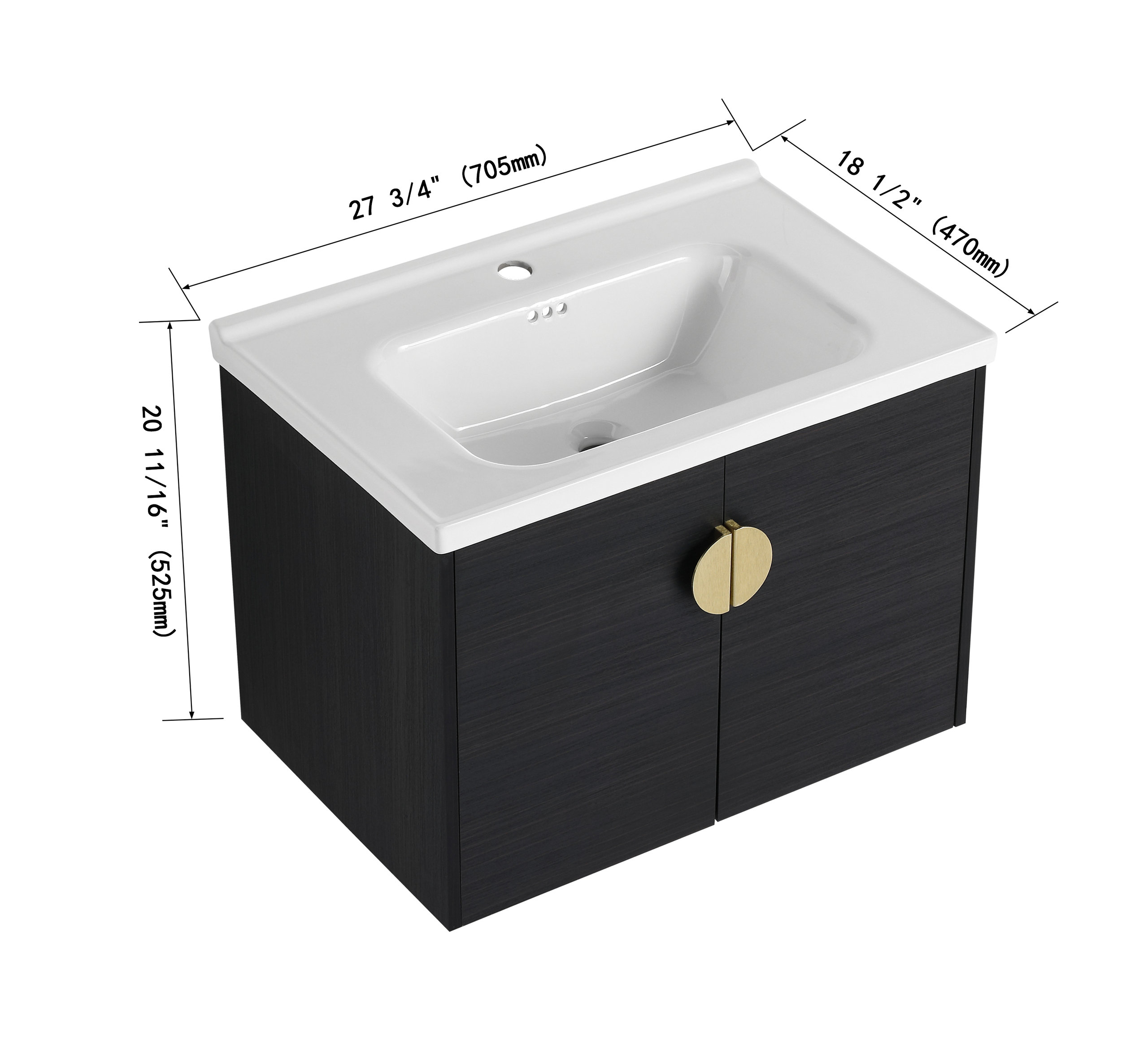 Gewnee 28" Soft Close Doors Bathroom Vanity - Modern - Bathroom ... with regard to Space-Saving Solutions Gewnee Modern Bathroom Cabinets for Urban Living