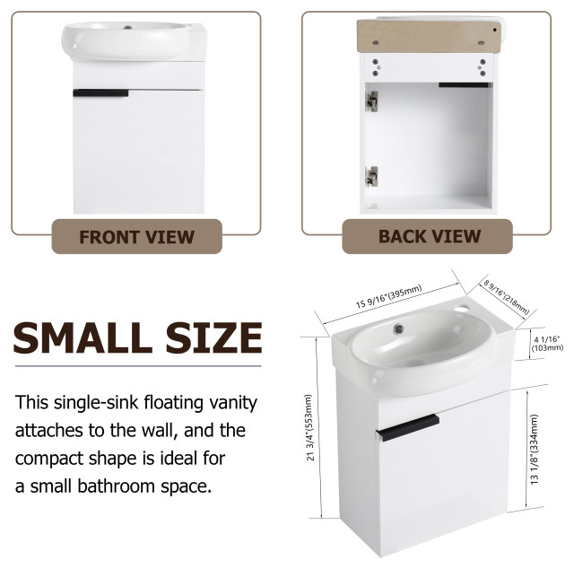 Gewnee Soft Close Doors Bathroom Vanity With Sink - Contemporary ... with regard to Space-Saving Solutions Gewnee Modern Bathroom Cabinets for Urban Living
