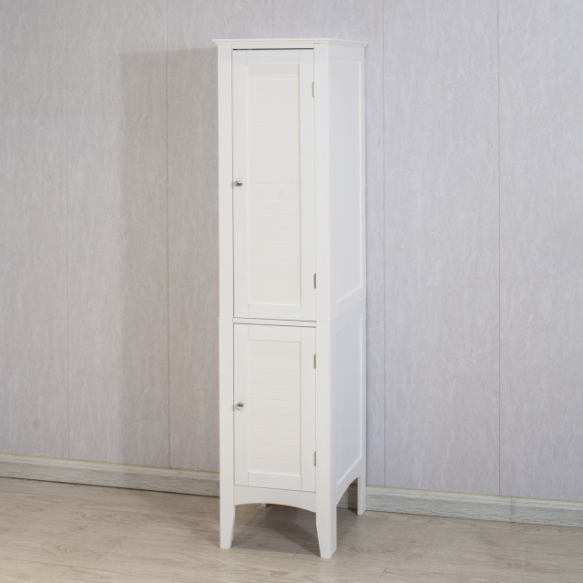 Gewnee Tall Narrow Tower Freestanding Cabinet - Transitional - Bathroom ... with Gewnee 63" Tall Bathroom Storage Cabinet