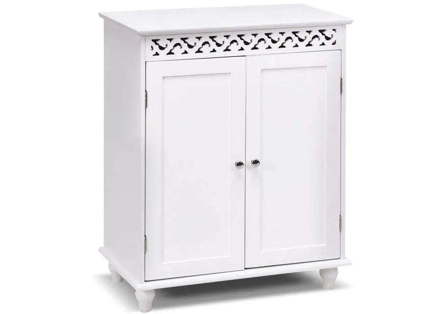 Hivvago White Modern 2-Door Bathroom Storage Floor Cabinet By Mathis ... intended for Attractive 2-Door Bathroom Storage Floor Cabinet