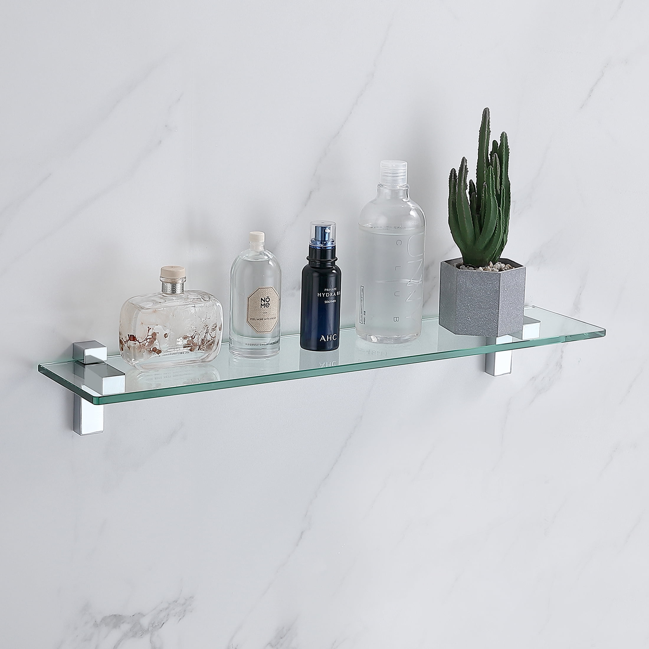 Kes Glass Shelves Tempered Glass Wall Shelf 24 Inch Modern Polished ... intended for Wingit Modern Elegance Tempered Glass Shelf