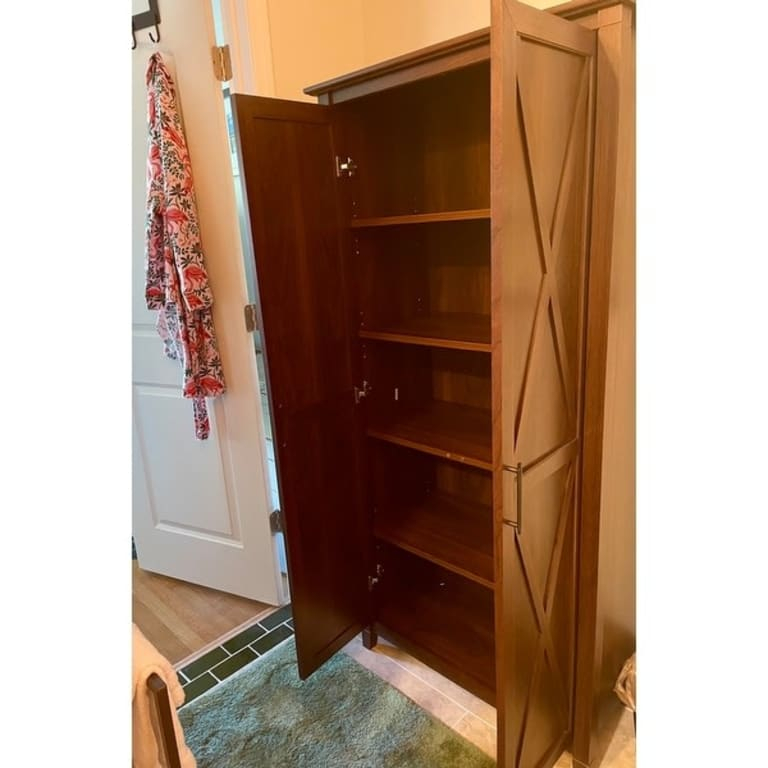 Key West Bathroom Storage Cabinet With Doors By Bush Furniture - On ... for Key West Bathroom Storage Cabinet