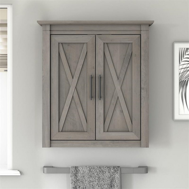 Key West Bathroom Wall Cabinet With Doors In Driftwood Gray ... within Smart Storage Secrets for Coastal Bathroom Cabinets