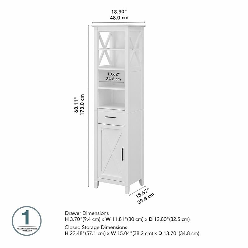 Key West Tall Bathroom Storage Cabinet In White Ash - Engineered Wood ... intended for Smart Storage Secrets for Coastal Bathroom Cabinets