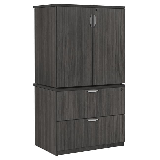 Lateral File With Stackable Storage Cabinet, Ash Grey - Walmart.com regarding Boston 19" Storage Cabinet, Ash Gray