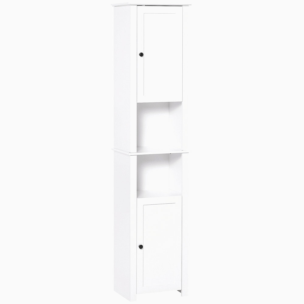 Latitude Run® Tall Bathroom Storage Cabinet, Freestanding Linen Tower ... regarding Vega Freestanding Narrow Bathroom Linen Tower Storage Cabinet, White