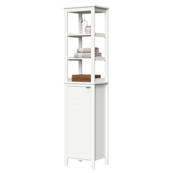 Madison Collection Linen Tower With Open Shelves White - Riverridge ... with regard to Transforming Your Bedroom Storage with Contemporary White Linen Cabinet Features
