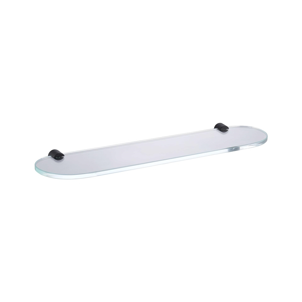 Matte Black Glass Shelf 500Mm X 120Mm Brass Construction within 5825 Glass Shelf 500Mm