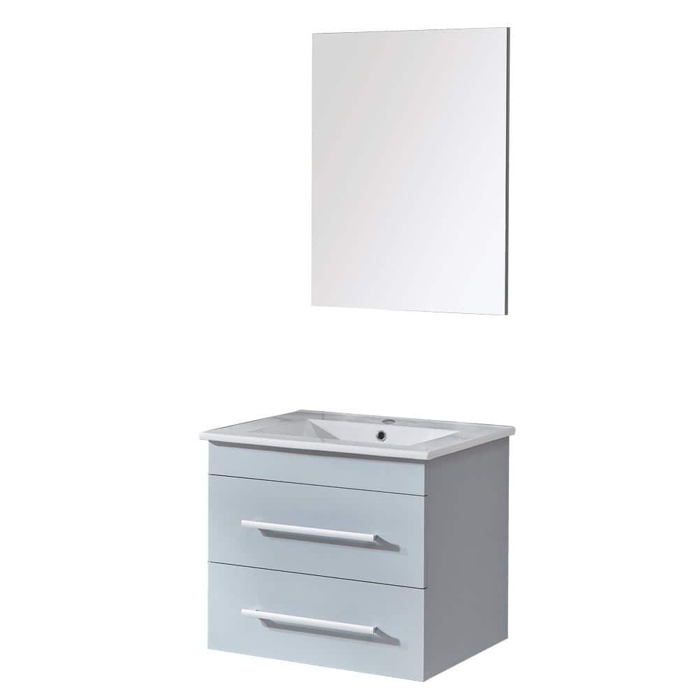 Mediterraneo Monaco 24 In. W X 18 In. D X 21 In. H Bath Vanity In Gray ... throughout Mediterraneo, 24" Gray Cabinet