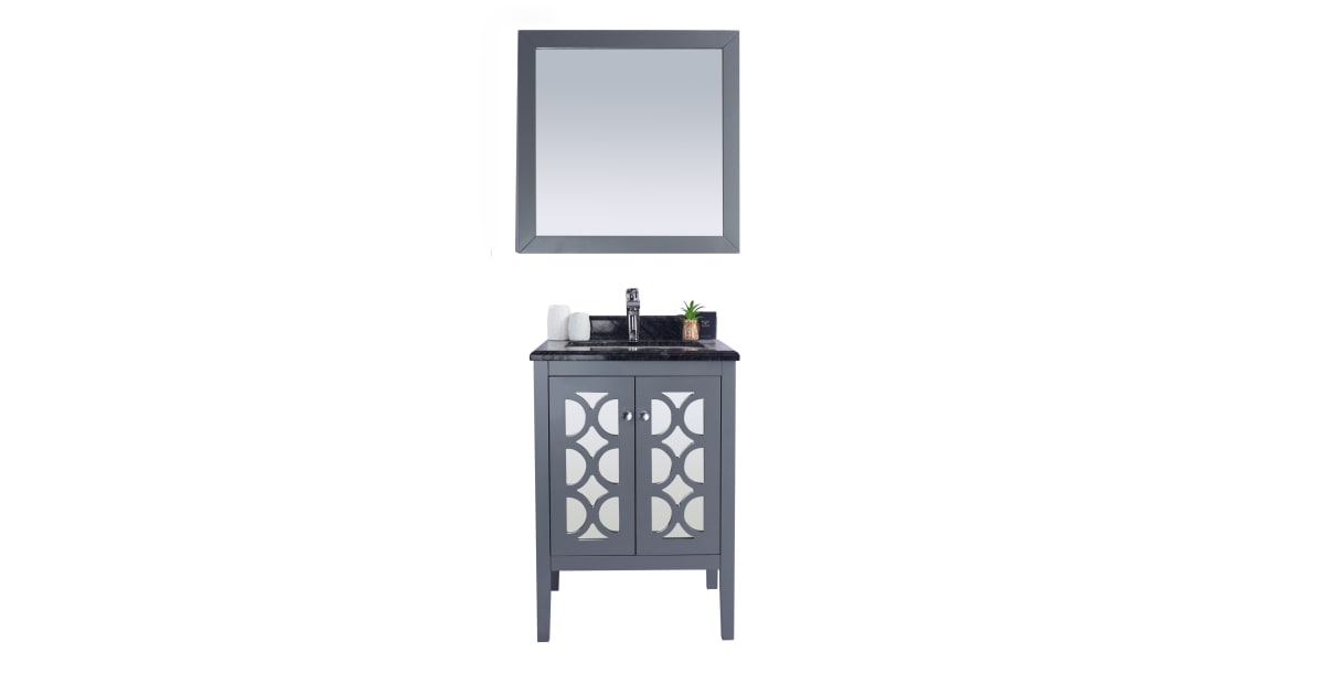 Miseno Mv-24-313Mksh-G-Bw Mediterraneo 24" Free Standing Single Basin ... for Mediterraneo, 24" Gray Cabinet