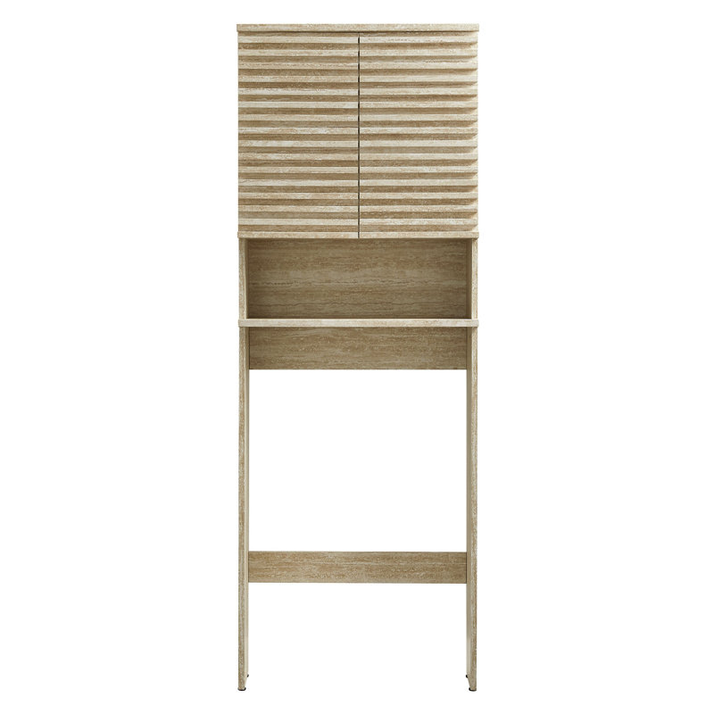Modway Render Over The Toilet Faux Travertine Bathroom Storage Cabinet ... with regard to Transforming Your Bathroom with Thoughtful Storage Integration