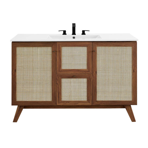 Modway Soma 48'' Free Standing Single Bathroom Vanity With Manufactured ... regarding Understanding bathroom vanity dimensions and layout considerations