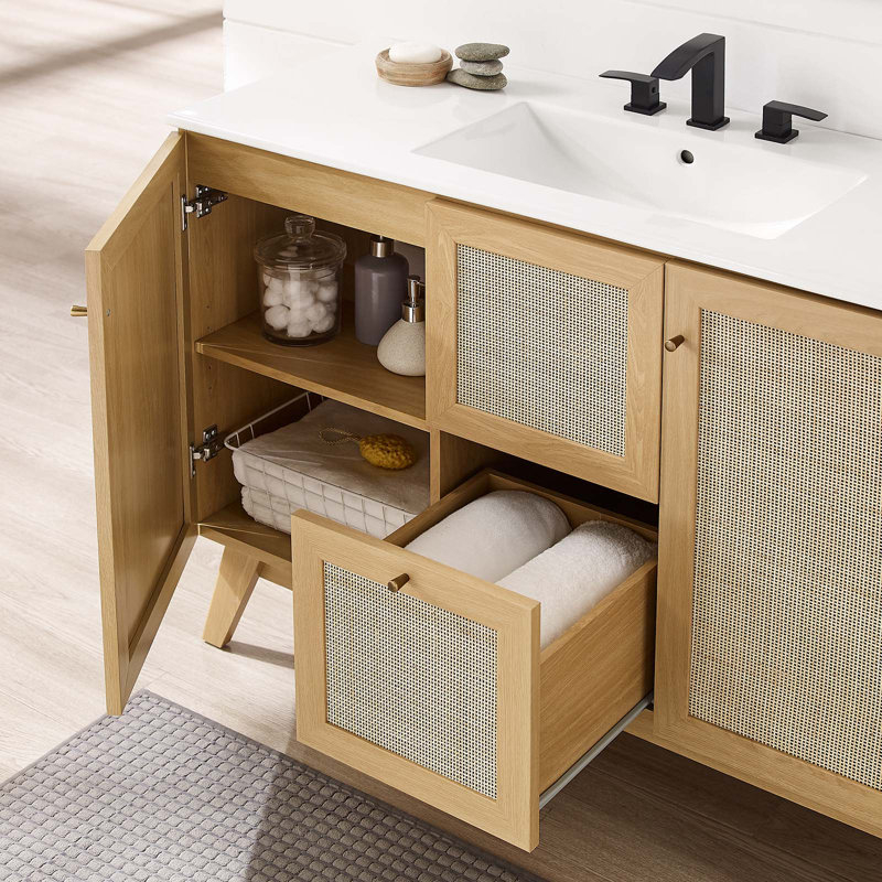 Modway Soma 48'' Free Standing Single Bathroom Vanity With Manufactured ... throughout Understanding bathroom vanity dimensions and layout considerations