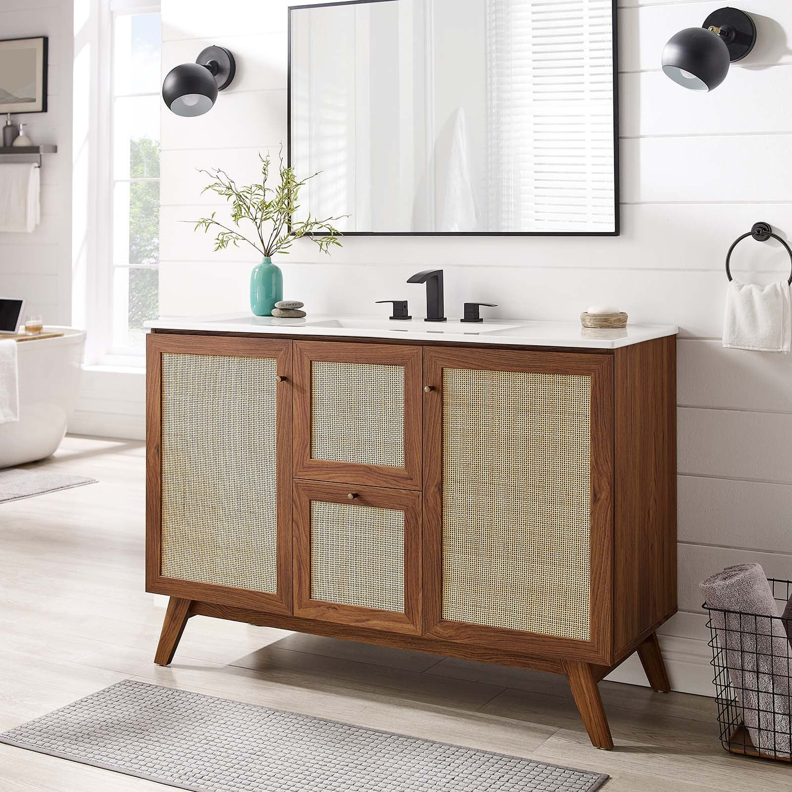 Modway Soma 48” Single Or Double Sink Compatible Bathroom Vanity ... in Understanding bathroom vanity dimensions and layout considerations