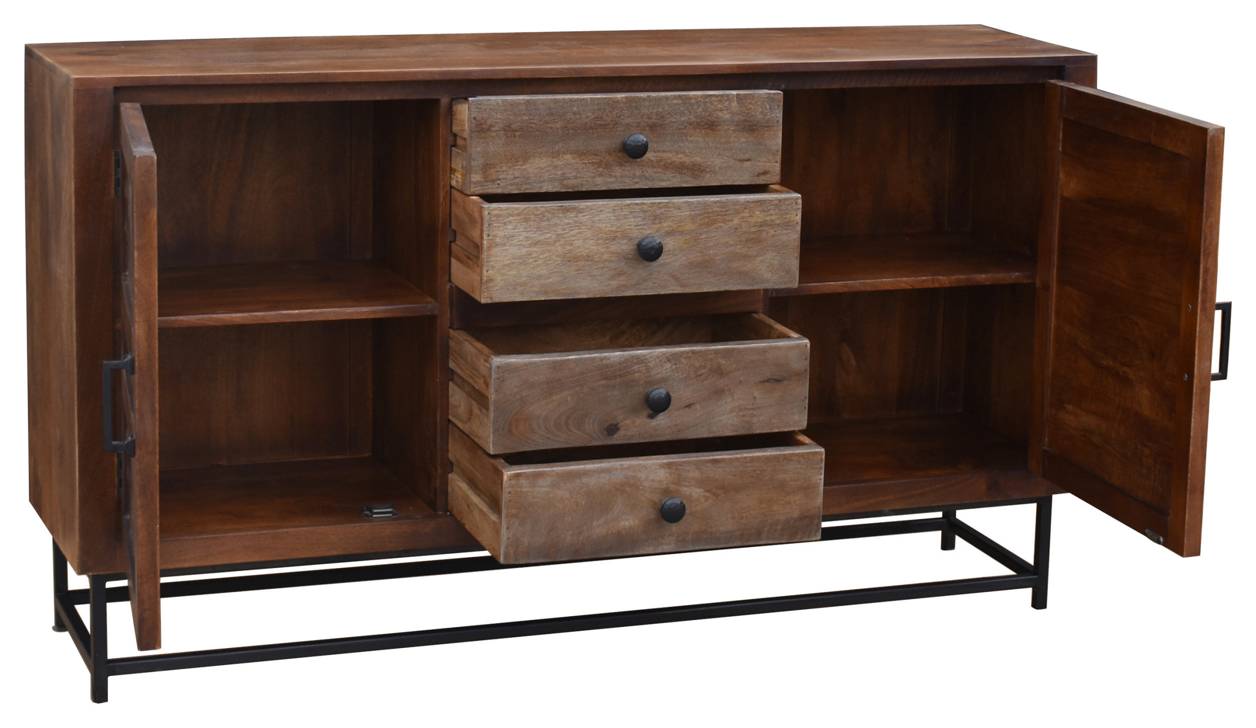 Natal Mango Wood Bathroom Linen Cabinet With 4 Drawers And 2 Doors ... within Siena Recycled Mango Wood Bathroom Linen Cabinet