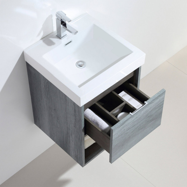 Oates 18" Single Bathroom Vanity Set - Modern - Bathroom Vanities And ... in Oates 9" Side Cabinet, Bluish-Green