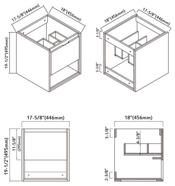 Oates 18" Single Bathroom Vanity Set - Modern - Bathroom Vanities And ... regarding Oates 9" Side Cabinet, Bluish-Green