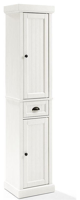 Pemberly Row 2-Drawer Coastal Wood Linen Cabinet In Distressed White ... intended for How Pemberly Row Linen Cabinet in White Enhances Home Organization