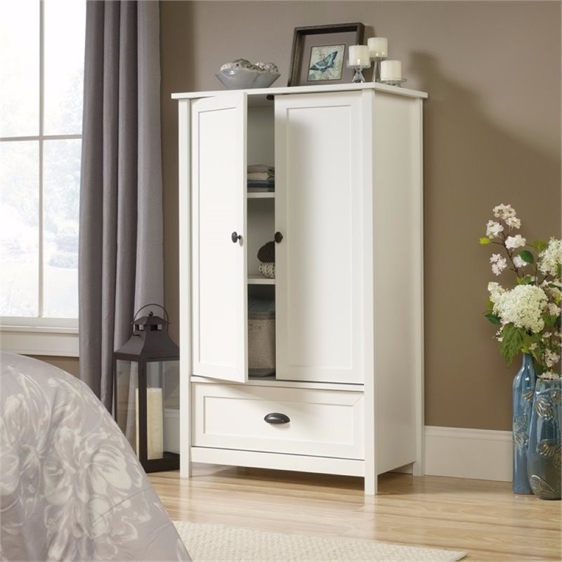 Pemberly Row Armoire In Soft White - Armoires And Wardrobes - By ... inside Why Pemberly Row Etagere in Soft White remains a classic choice