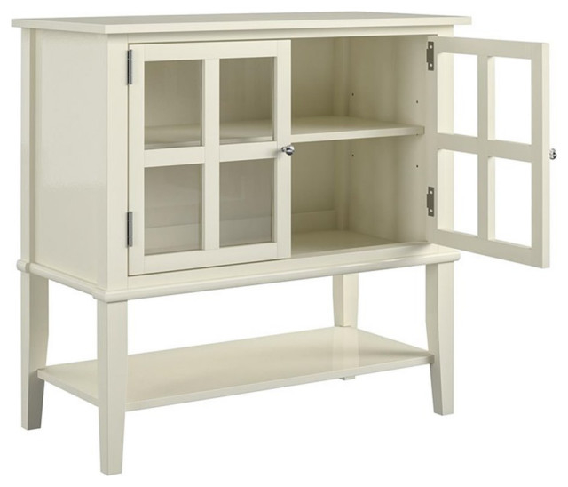 Pemberly Row Mid-Centruy 2 Door Storage Cabinet In Soft White ... in Why Pemberly Row Etagere in Soft White remains a classic choice