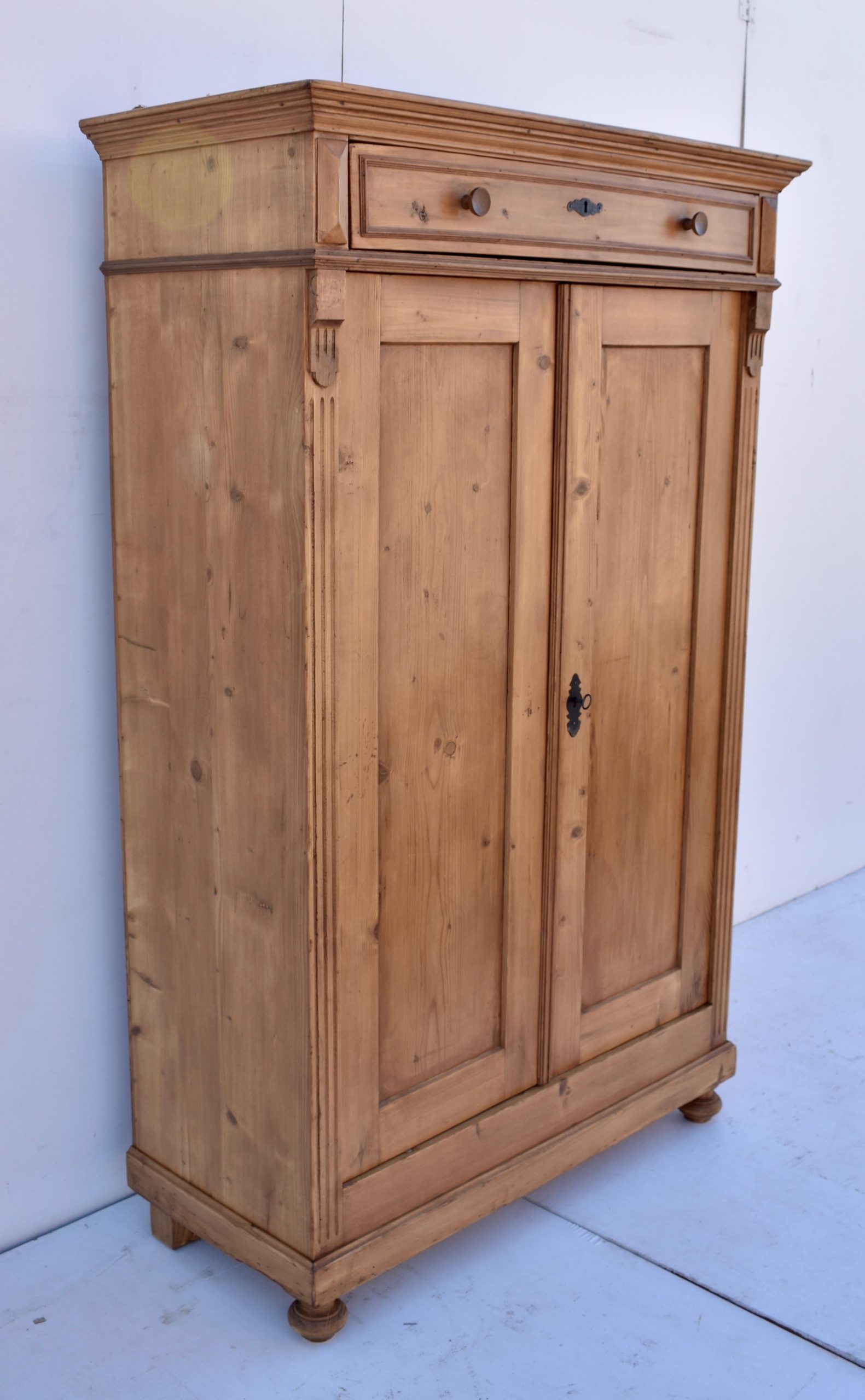 Pine Two Door Linen Cabinet At 1Stdibs intended for Maximizing Space with Wide Reclaimed Pine Storage Units