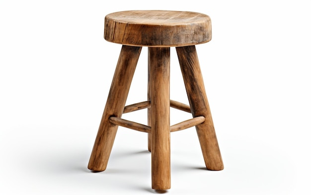 Premium Ai Image | Wooden Stool pertaining to Understanding the Durability and Design of Aeri Freestanding Wood Stools