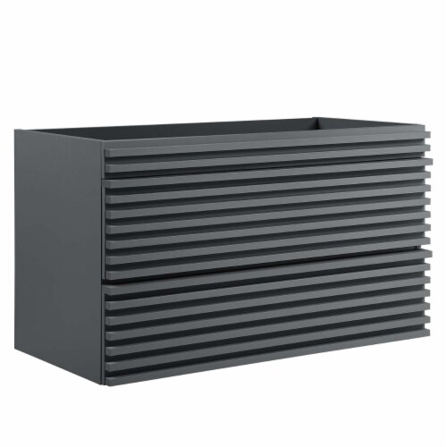 Render 36 Wall-Mount Bathroom Vanity Cabinet, Gray, 1 Unit - Fry’s Food ... with regard to Render 36" Wall-Mount Bathroom Vanity Cabinet, Gray