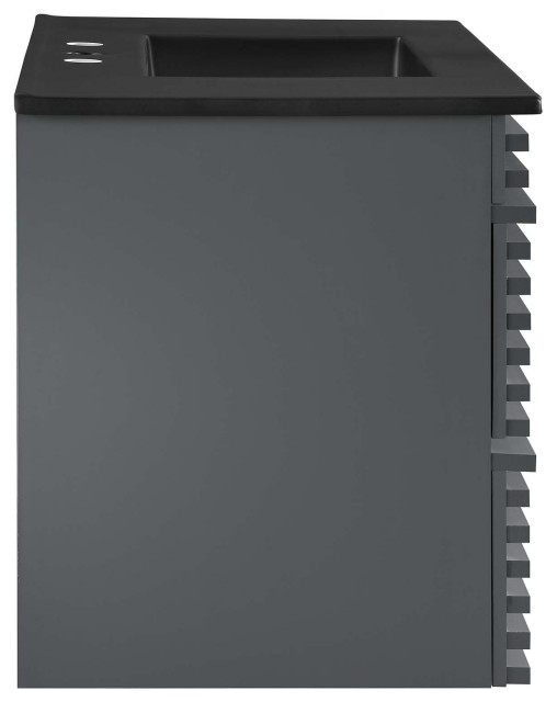Render 36" Wall-Mount Bathroom Vanity - Transitional - Bathroom ... with Render 36" Wall-Mount Bathroom Vanity Cabinet, Gray