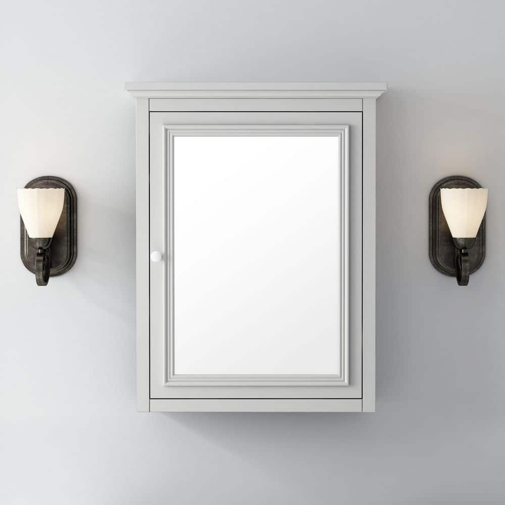 Reviews For Home Decorators Collection Fremont 24 In. W X 30 In. H Gray ... regarding Kato Collection Medicine Cabinet, Dorato