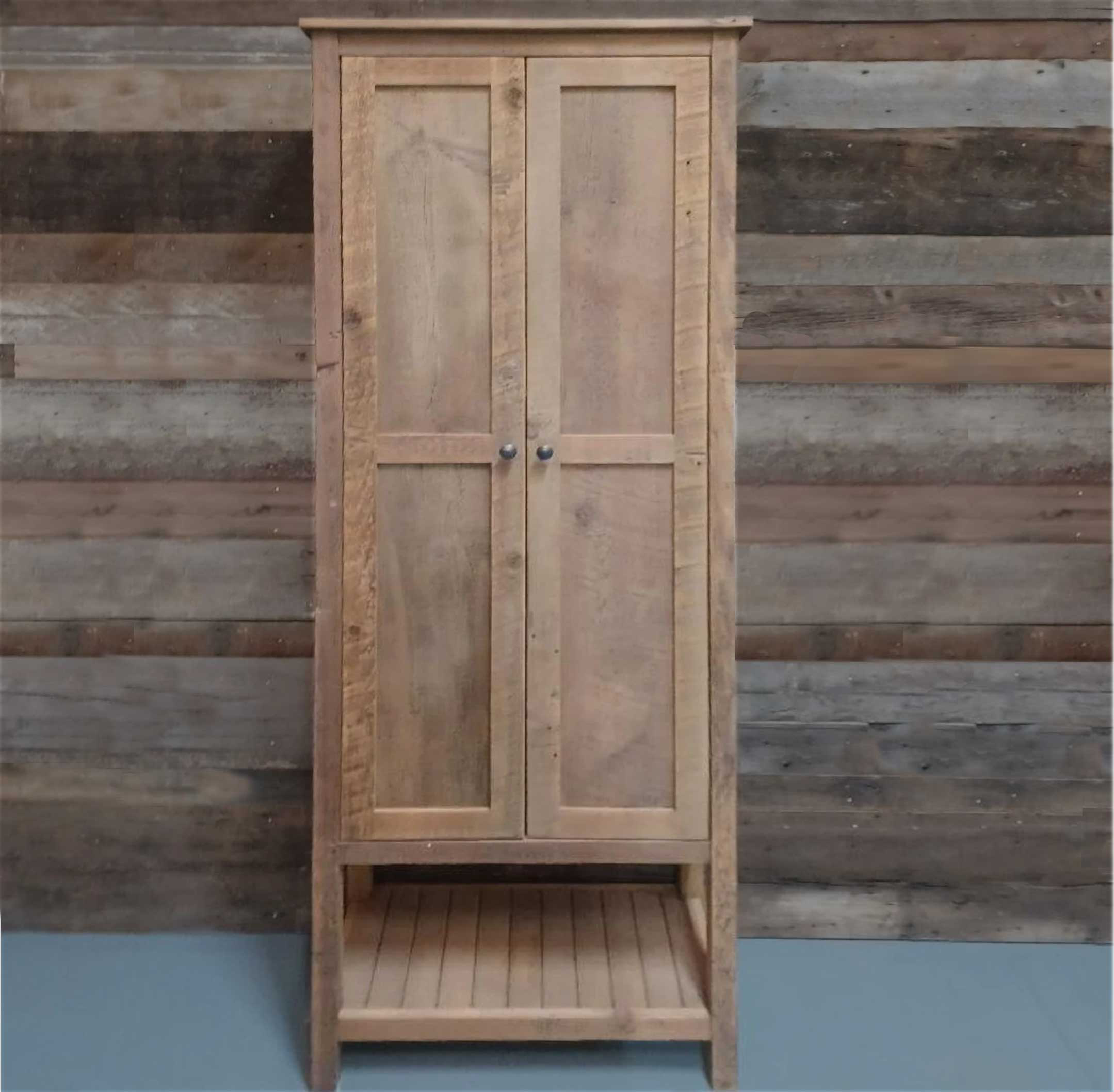 Rustic Floor Cabinet With Open Shelf Made Of Reclaimed Barn Wood ... for Maximizing Space with Wide Reclaimed Pine Storage Units