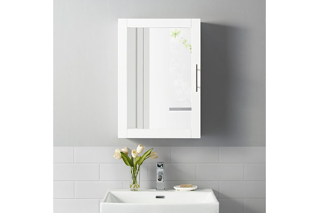 Savannah Mirrored Wall Cabinet | Ashley Furniture Homestore in Savannah Mirrored Wall Cabinet White