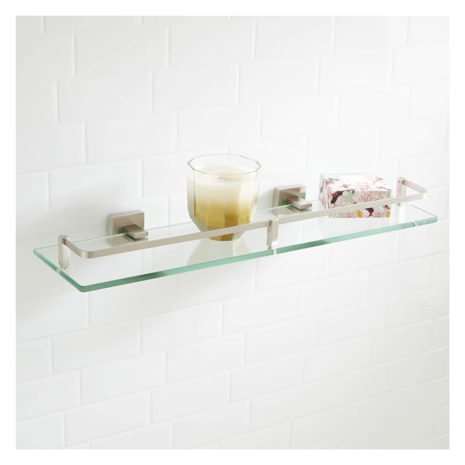 Signature Hardware Glass Bathroom Shelf - Chrome - Walmart.com with regard to Top Tips for Installing and Using Chrome Air Bathroom Shelves