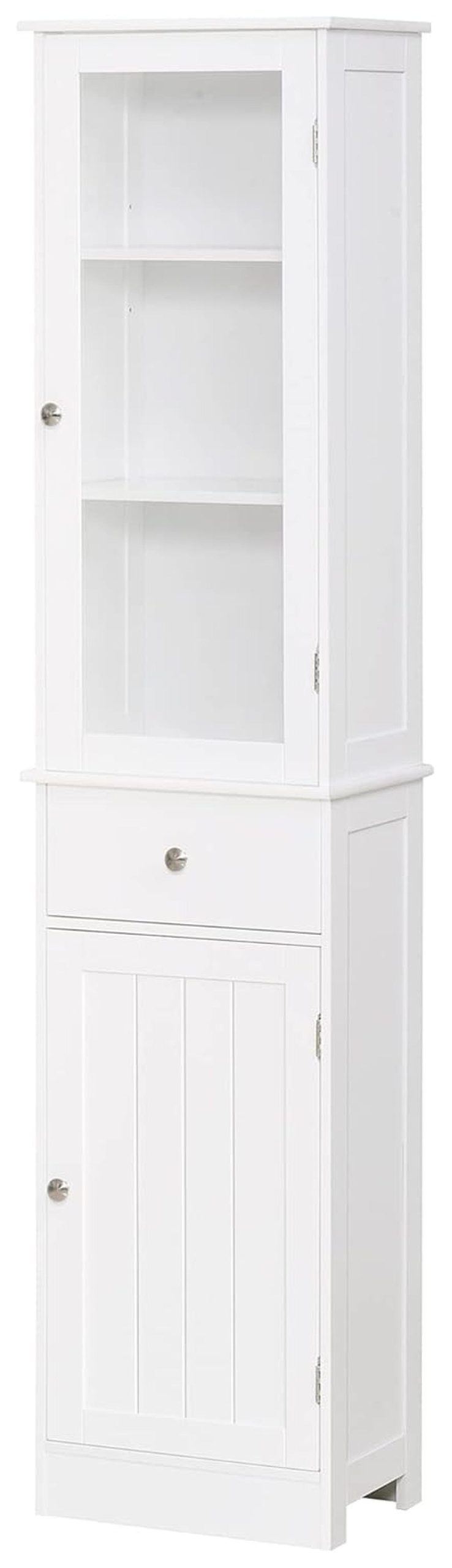 Slim Bathroom Storage Cabinet With Acrylic Door, Tall Narrow Linen ... in The Role of Vertical Storage in Creating Cleaner Bathroom Environments