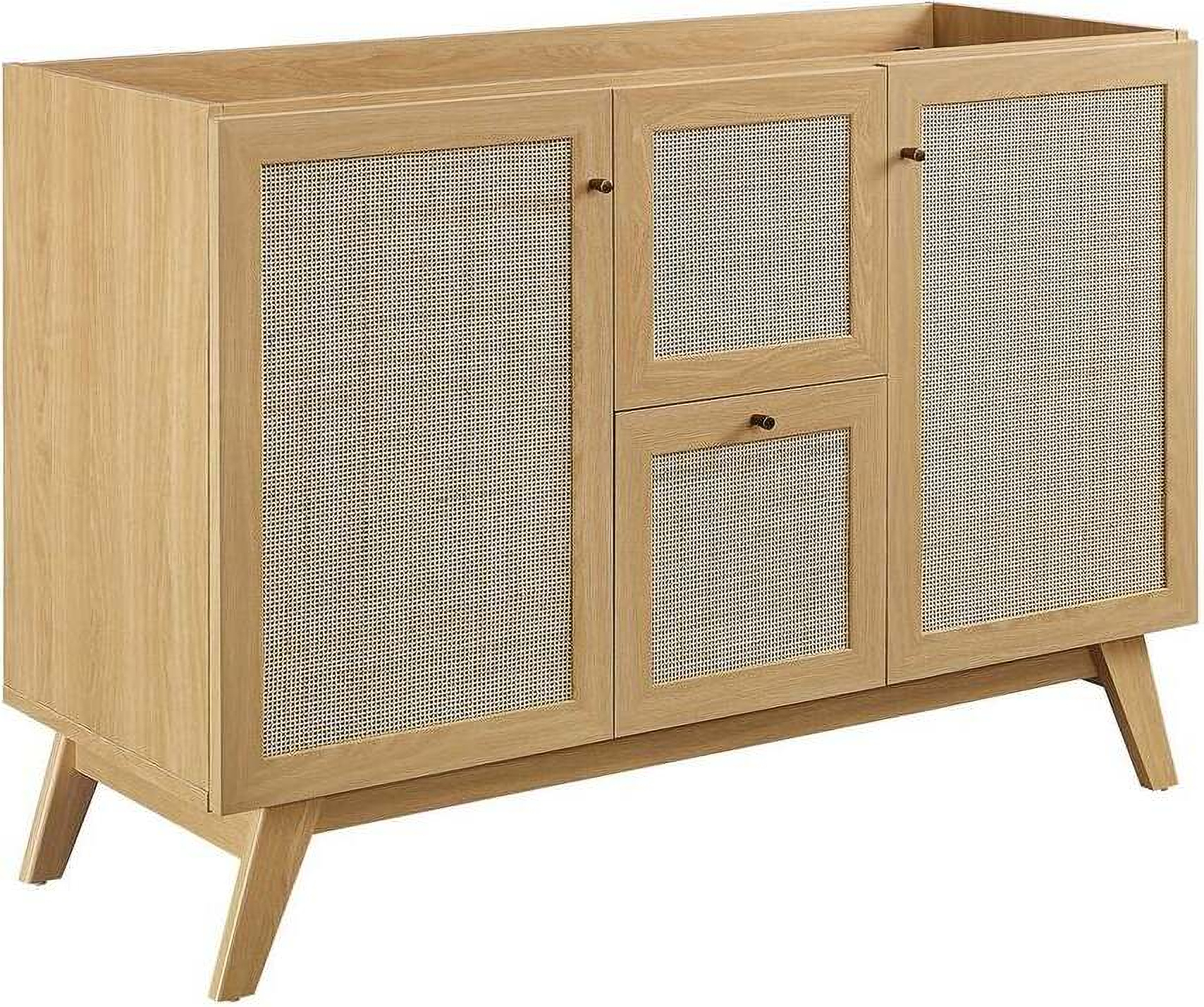 Soma 48 Inch Single Or Double Sink Compatible Bathroom Vanity Cabinet ... regarding Soma 48" Single Or Double Sink Compatible Bathroom Vanity Cabinet - Oak