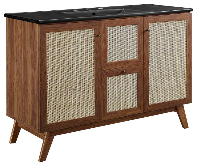Soma 48" Single Sink Bathroom Vanity - Walnut Black - Tropical ... regarding Understanding bathroom vanity dimensions and layout considerations