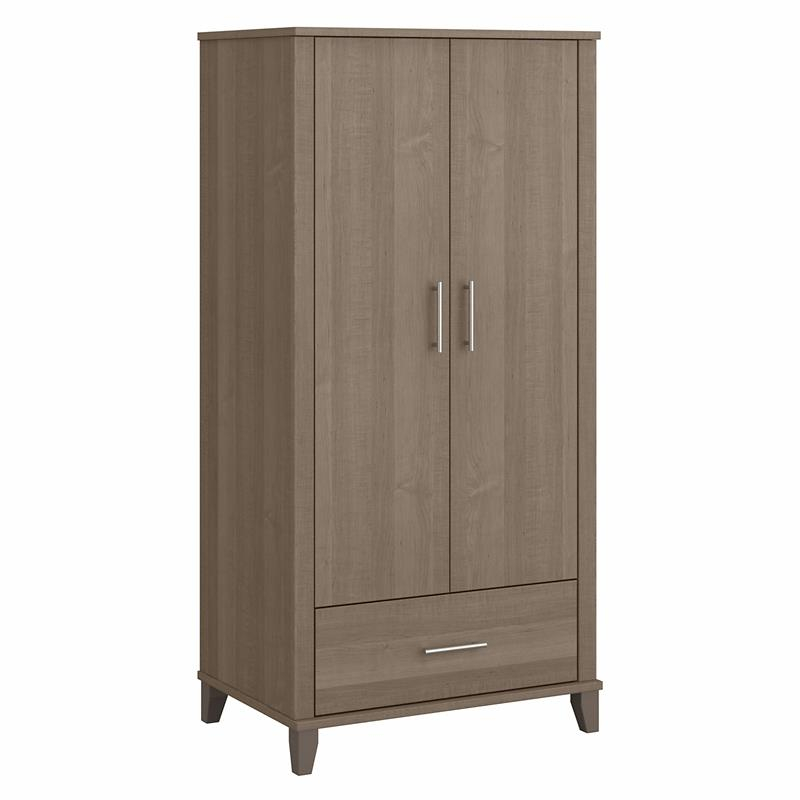 Somerset Tall Storage Cabinet With Doors In Ash Gray - Engineered Wood ... inside Boston 19" Storage Cabinet, Ash Gray