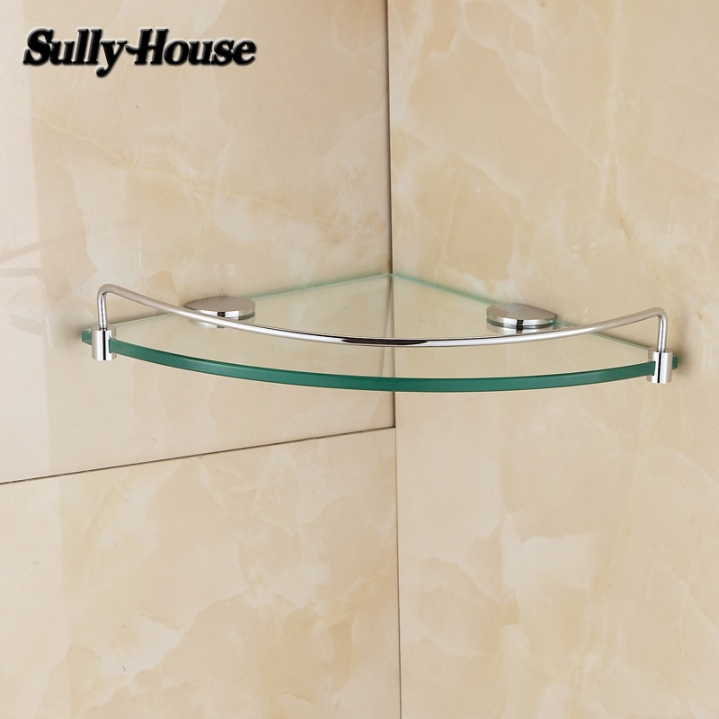 Sully House Bathroom Stainless Steel Corner 8Mm Th... – Grandado with regard to Understanding the Strength of Tempered Glass in Corner Shelf Applications