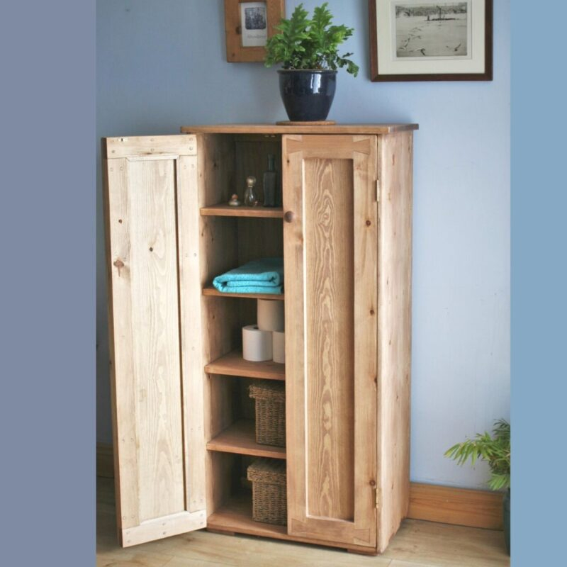 Tall Bathroom Linen Cabinet for 52" Tall Wood 1-Door Bath Cabinet
