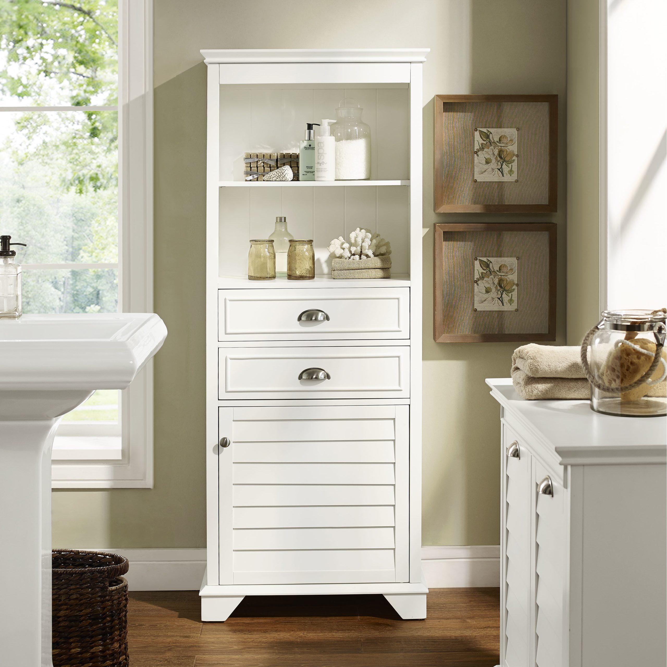 Tall White Bathroom Cabinet Storage – Semis Online throughout Newberry Tall Bathroom Storage Cabinet - Linen Tower, White