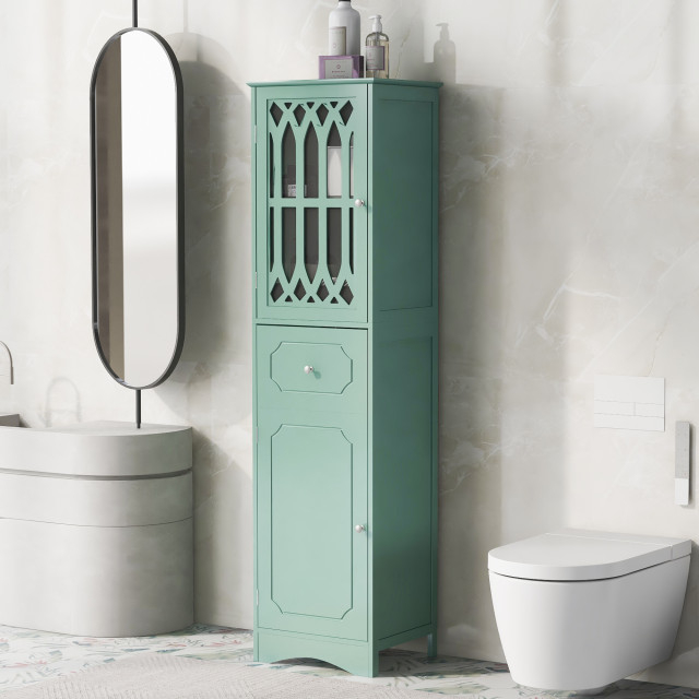 Tateus Tall Bathroom Cabinet, Freestanding Storage Cabinet ... inside The Practical Advantages of Choosing TATEUS Tall Bathroom Corner Cabinets