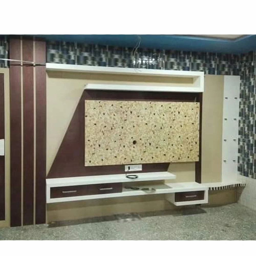 Teak Wood Wall Mounted Wooden Tv Unit, Laminate Finish At Rs 1200/Sq Ft ... intended for Aeri Lacquered Wood Wall Mount Unit