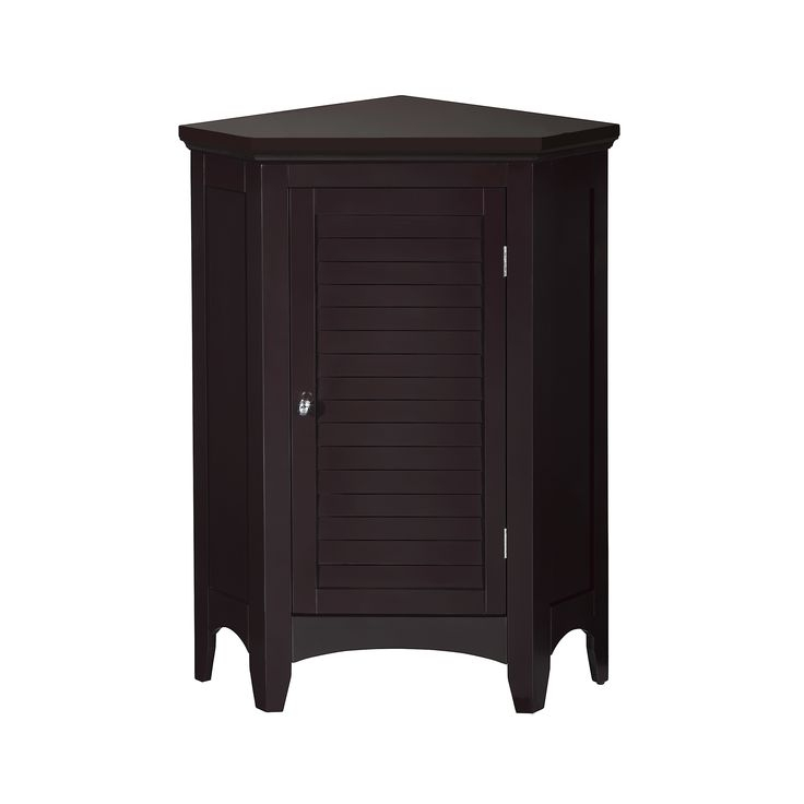 Teamson Home Glancy Freestanding Corner Floor Accent Cabinet With Faux ... pertaining to 32" Wood 2-Door Bath Corner Cabinet