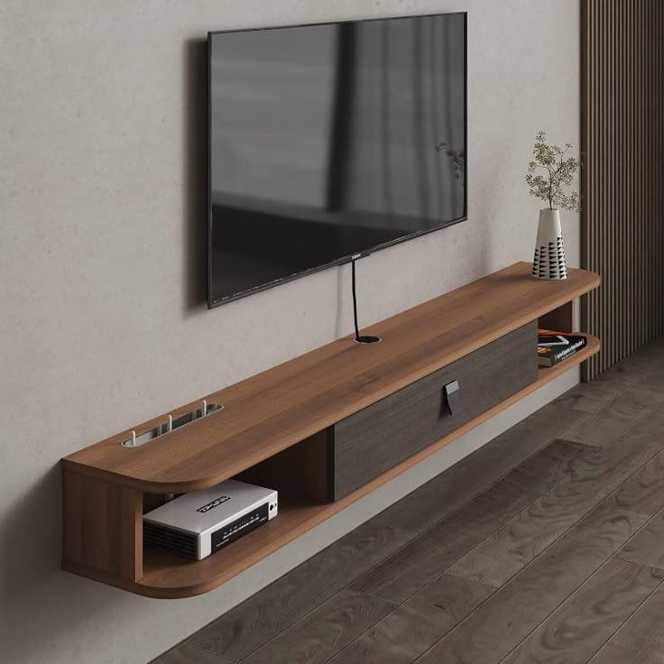 Temu|Wall Mounted Tv Stand Floating Media Entertainment Under For ... with Understanding the Durability and Aesthetics of Aeri Lacquered Wood Wall Mount Units