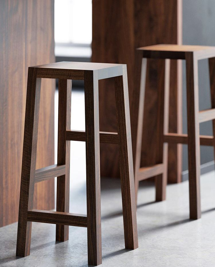 Three Wooden Stools - Home Decor with Aeri Freestanding Wood Stool