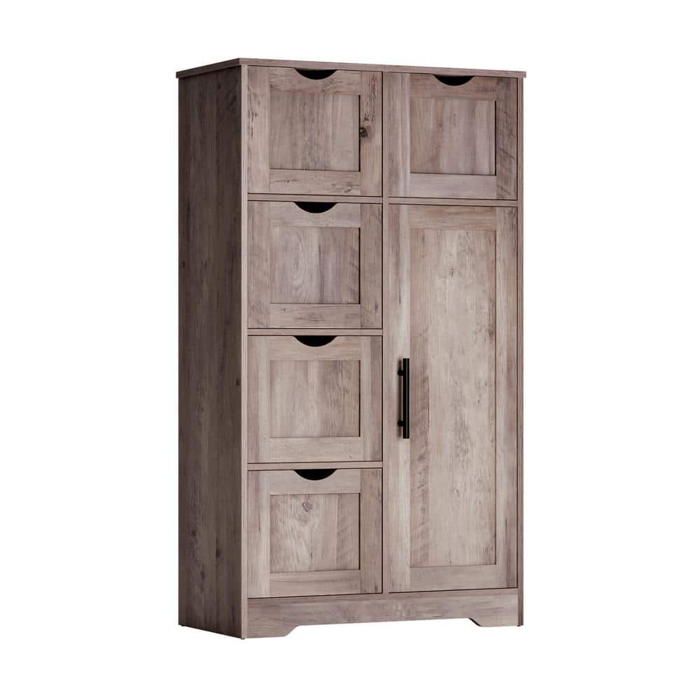 Tileon 24 In. W X 12 In. D X 42 In. H Gray Wood Linen Cabinet, Floor ... inside Maximizing Space with Wide Reclaimed Pine Storage Units
