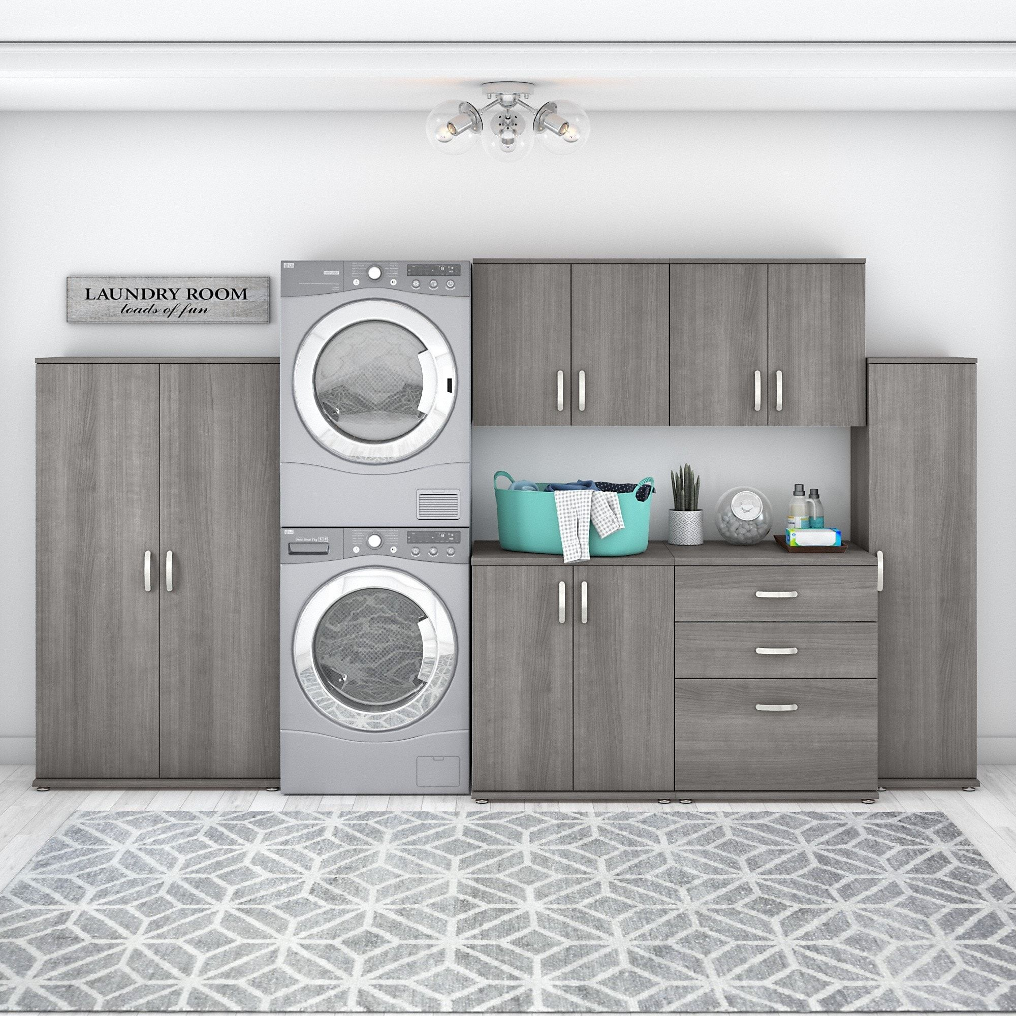 Universal 6 Piece Modular Laundry Storage By Bush Business Furniture ... in How Universal Laundry Room Cabinet Solutions Address Modern Housing Challenges