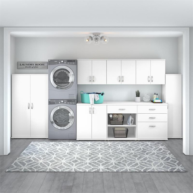 Universal Laundry Room Cabinet With Doors In Platinum Gray - Engineered ... with How Universal Laundry Room Cabinet Solutions Address Modern Housing Challenges