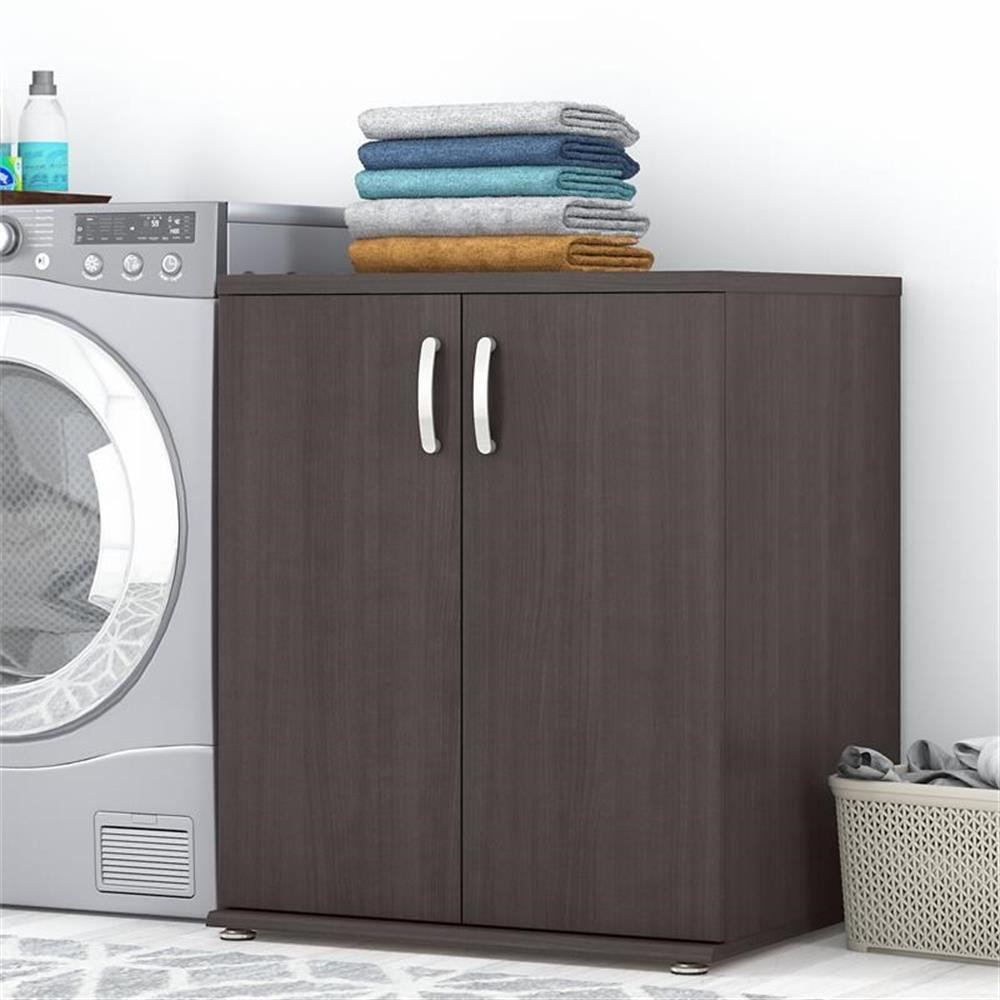 Universal Laundry Room Cabinet With Doors In Storm Gray - Engineered ... throughout Universal Laundry Room Cabinet