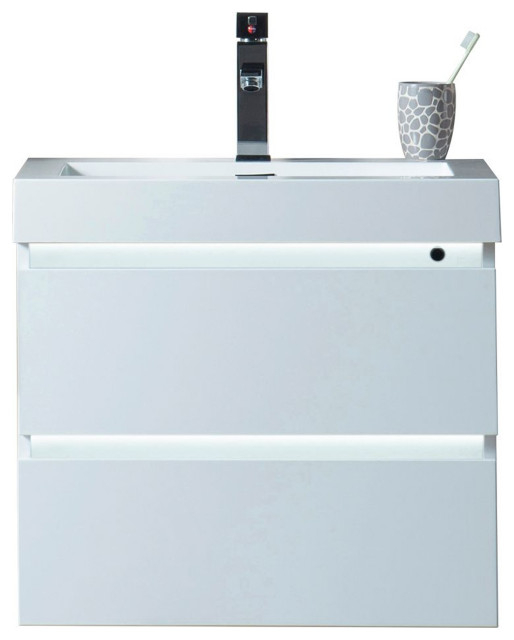 Vanity Art Led Lighted Wall-Hung Single-Sink Vanity With Resin Top, 24 ... in How Vanity Art LED Cabinets Transform Your Daily Routine