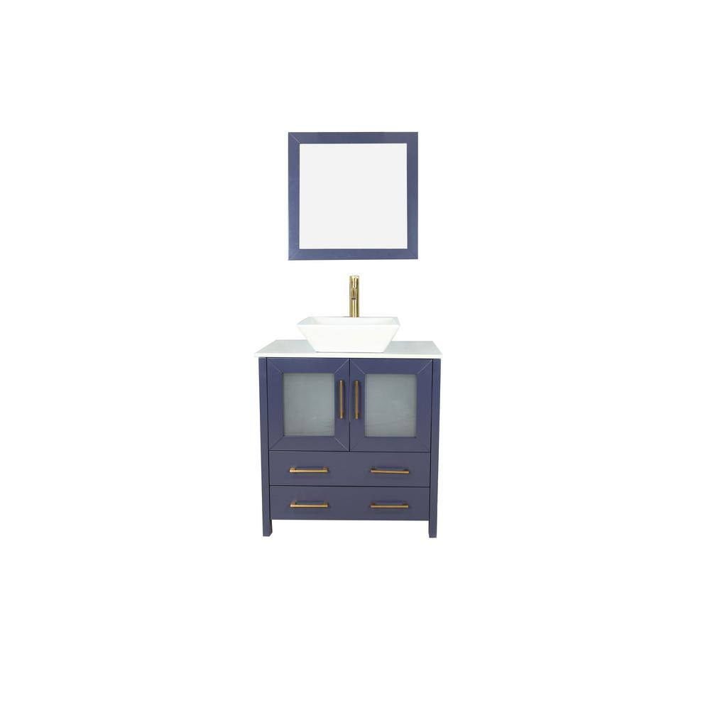 Vanity Art Ravenna 30 In. W Single Basin Bathroom Vanity In Blue With ... intended for Vanity Art Vanity Cabinet, 15", Blue